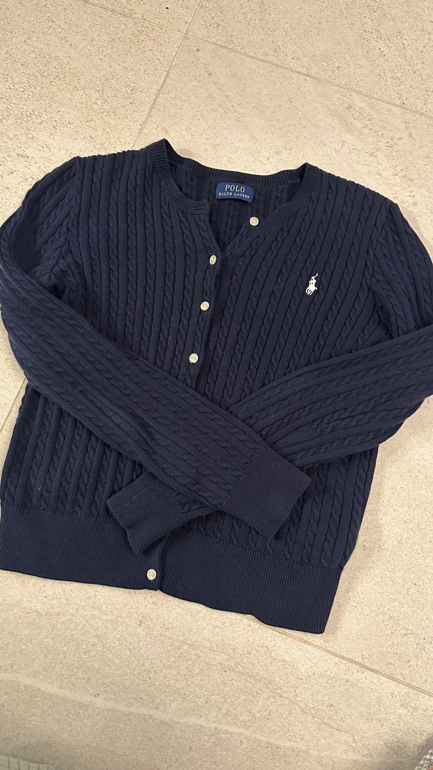 폴로 꽈배기 네이비 가디건 팝니다 상품이미지1