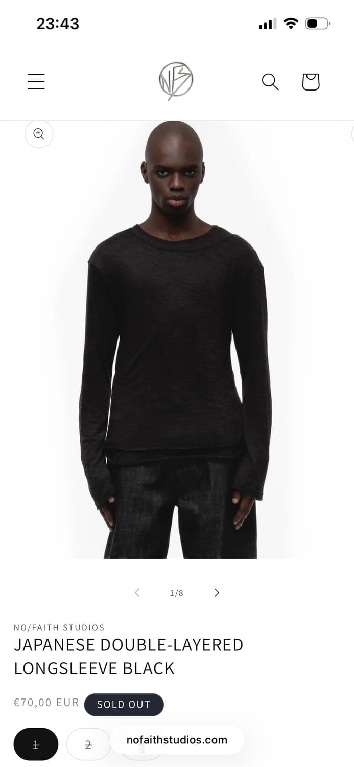 노페이스스튜디오 레이어드 롱슬리브 블랙 2 상품이미지1