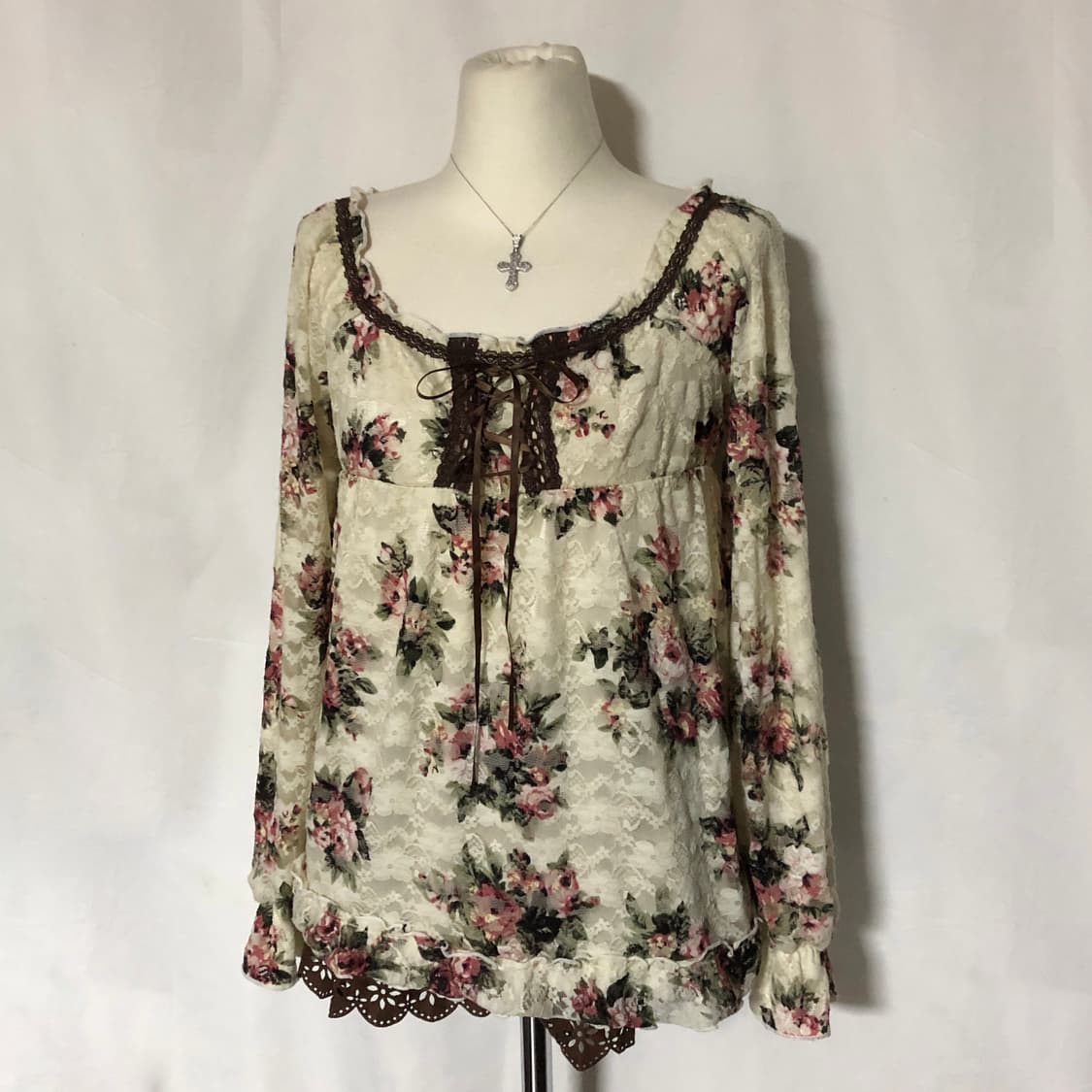 꽃무늬 레이스 블라우스  플로랄 상품이미지4