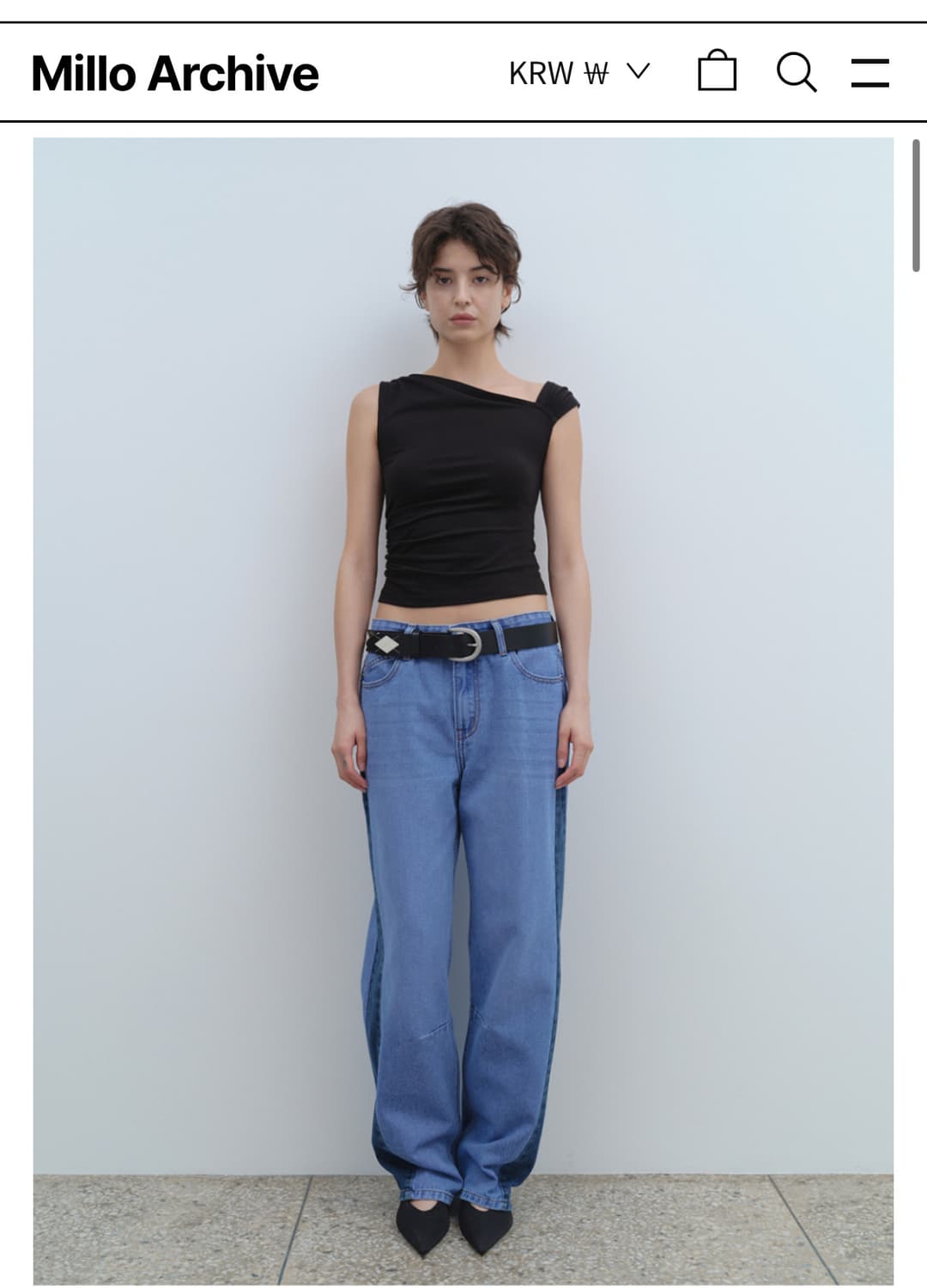 밀로우먼 진  Washed Relaxed Balloon Jeans [Bl 상품이미지1