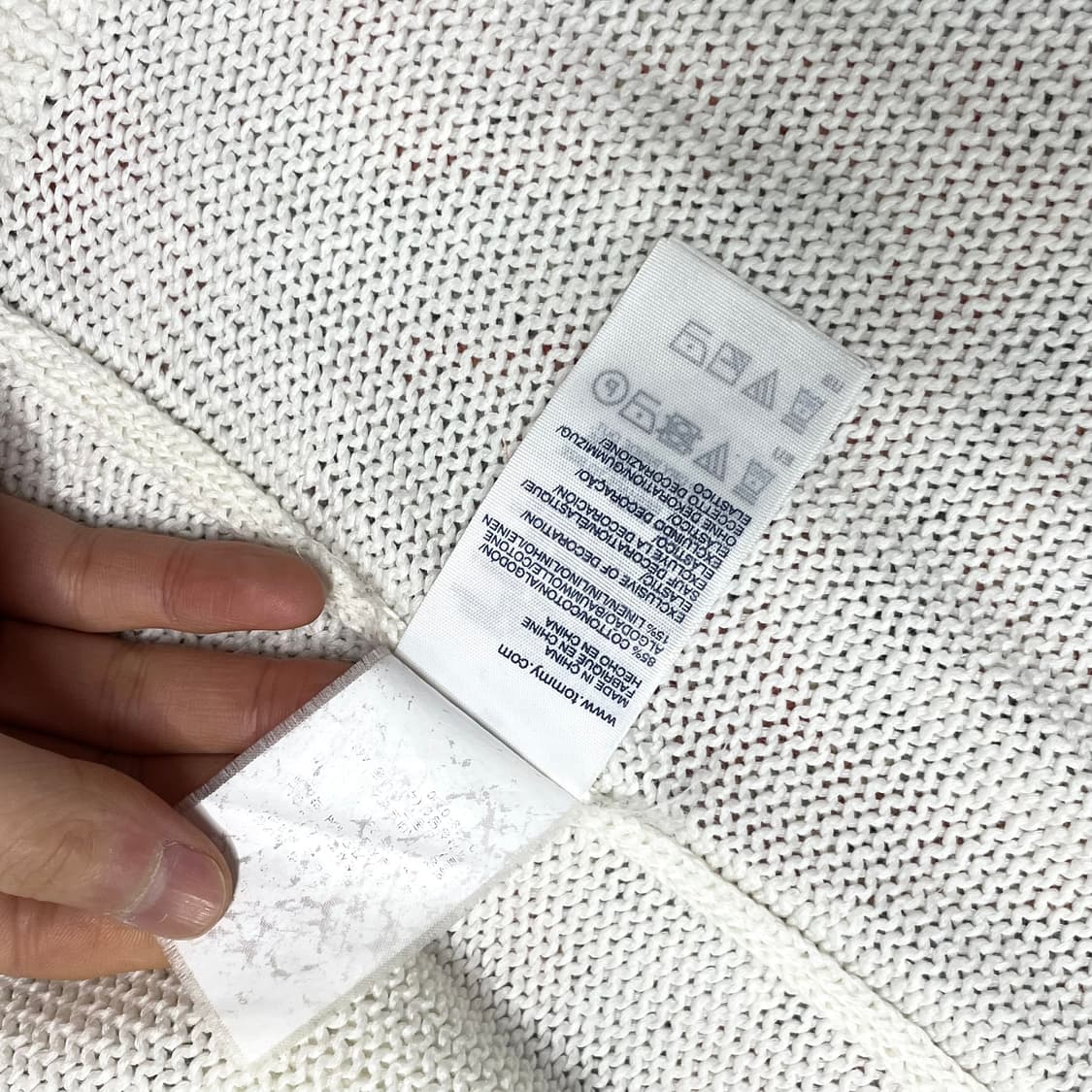 타미힐피거 화이트 니트 메쉬 가디건 여성S 상품이미지5