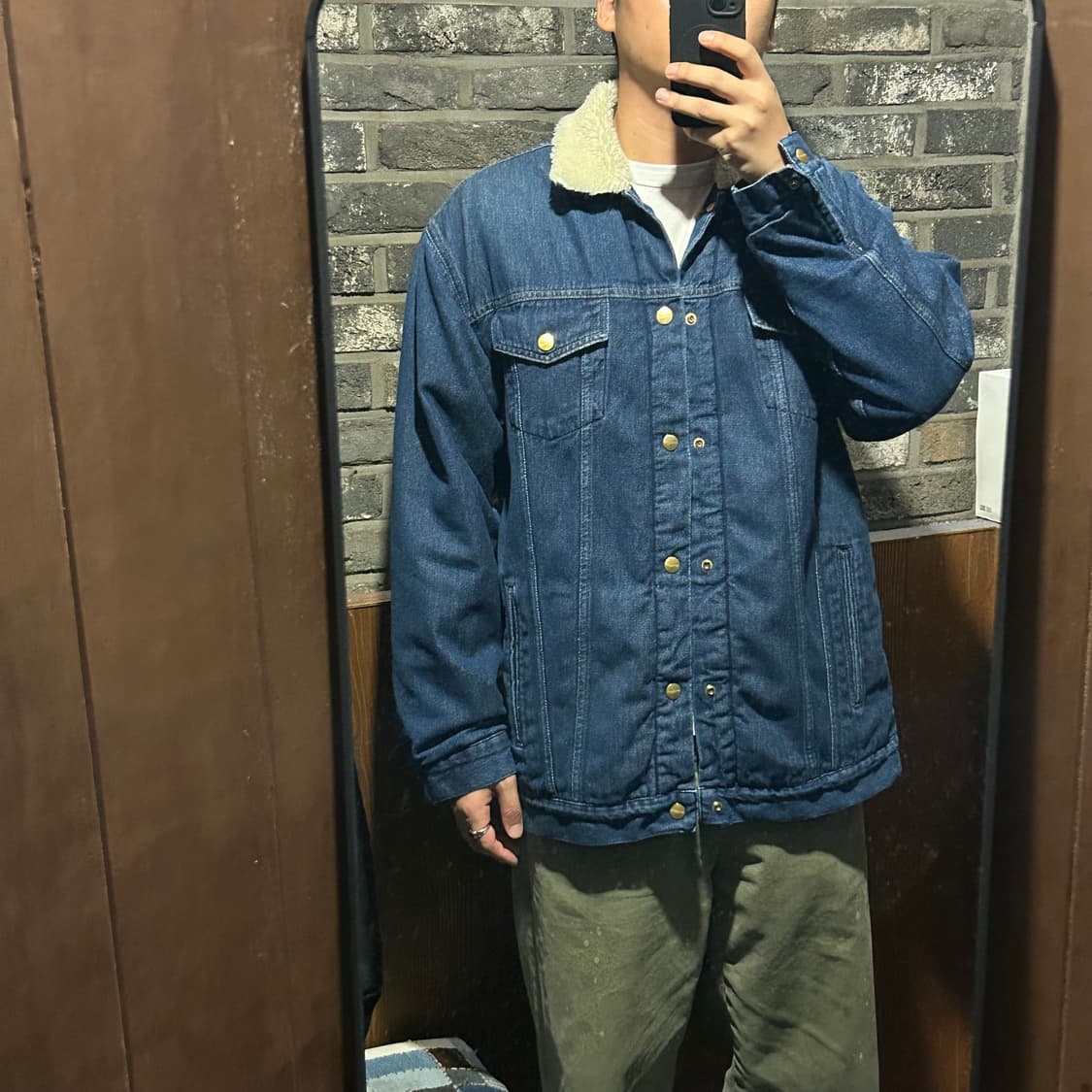 L) 칼하트 WIP 데님 트러커 셰르파 청 자켓 상품이미지8