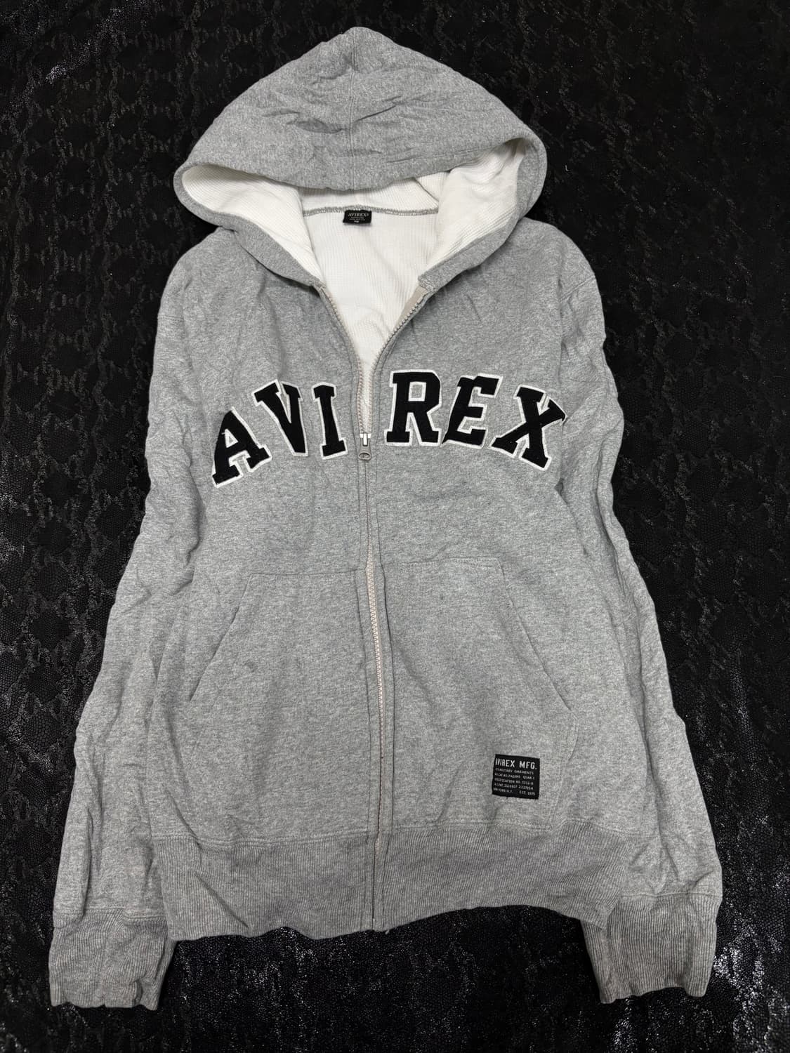 “Avirex”Y2K Mood grey Hoodie Zip Up 상품이미지1