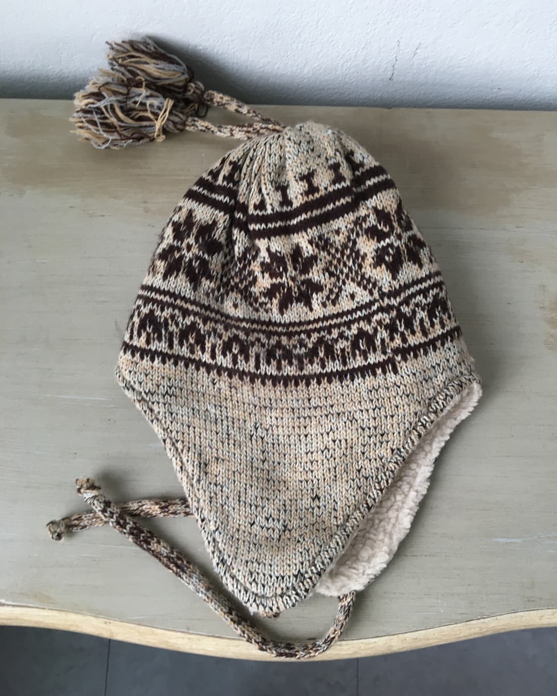  pom snow pattern knit beanie 상품이미지4