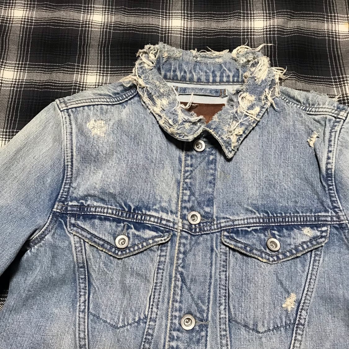 레어 90s 재팬 y2k Goa 디스트레드 데님 자켓 상품이미지2
