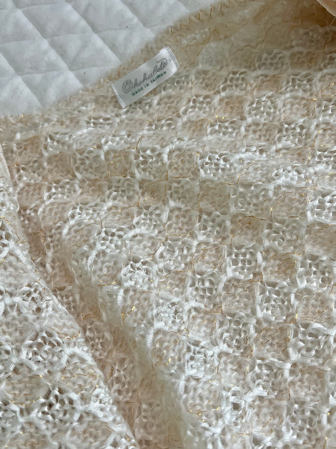 울 30 크림 골드사 레이스 짜임 가디건  상품이미지7