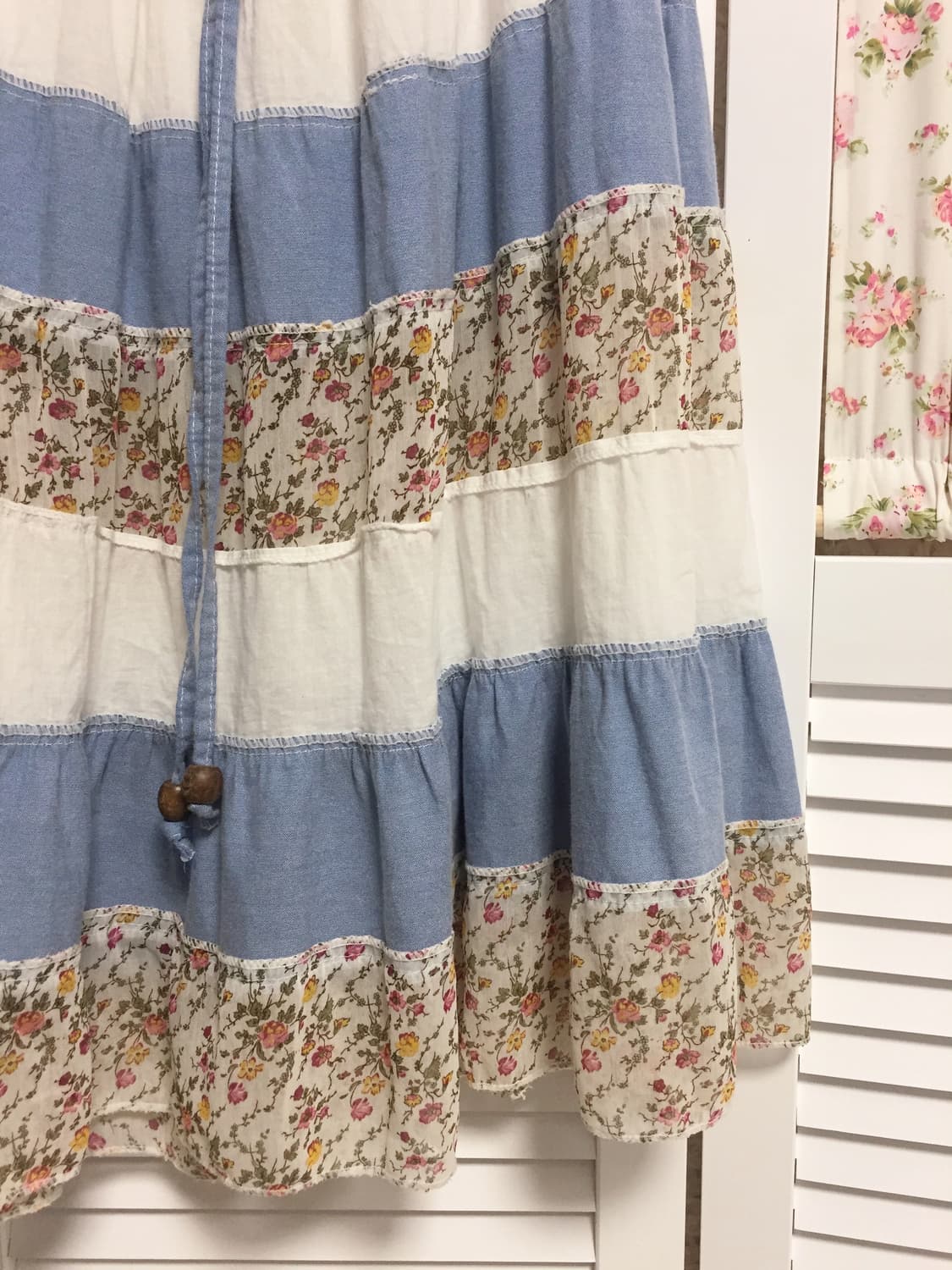 빈티지 데님 잔꽃 패치스커트 상품이미지3