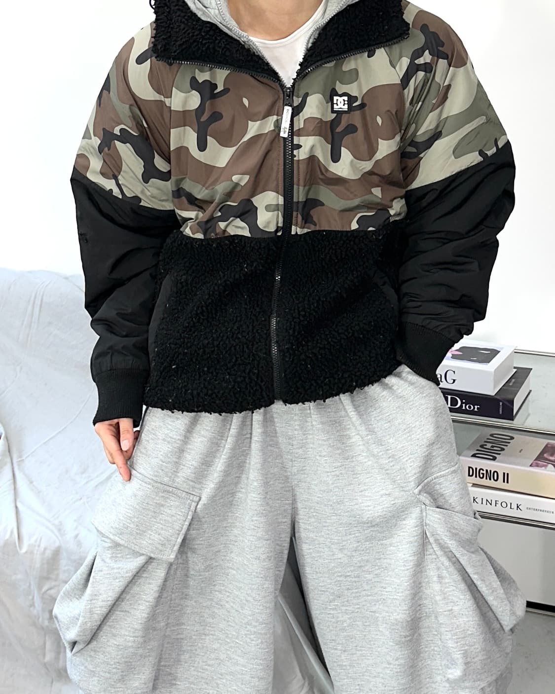 DC 카모 플리스 후드 자켓 M 상품이미지2