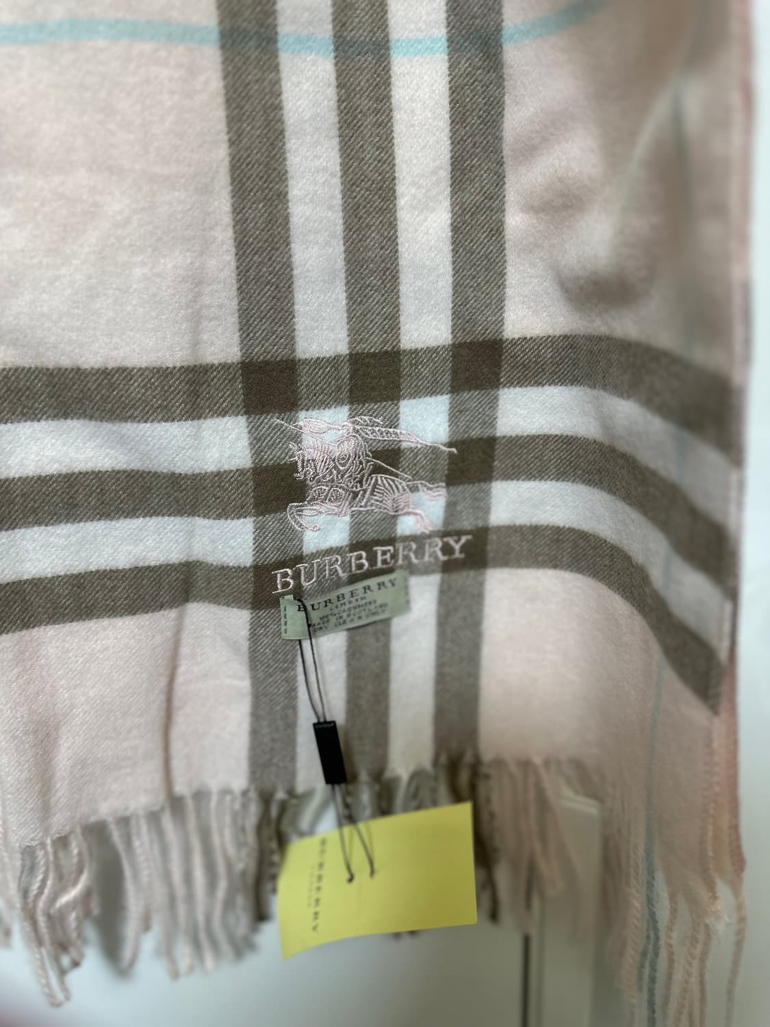 버버리 핑크  캐시미어체크 숄&머플러남여공용 상품이미지5