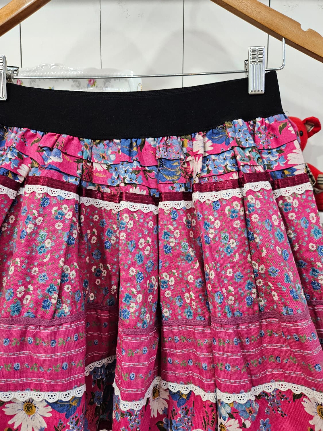 빈티지 핑크 플라워 캉캉 스커트 상품이미지3