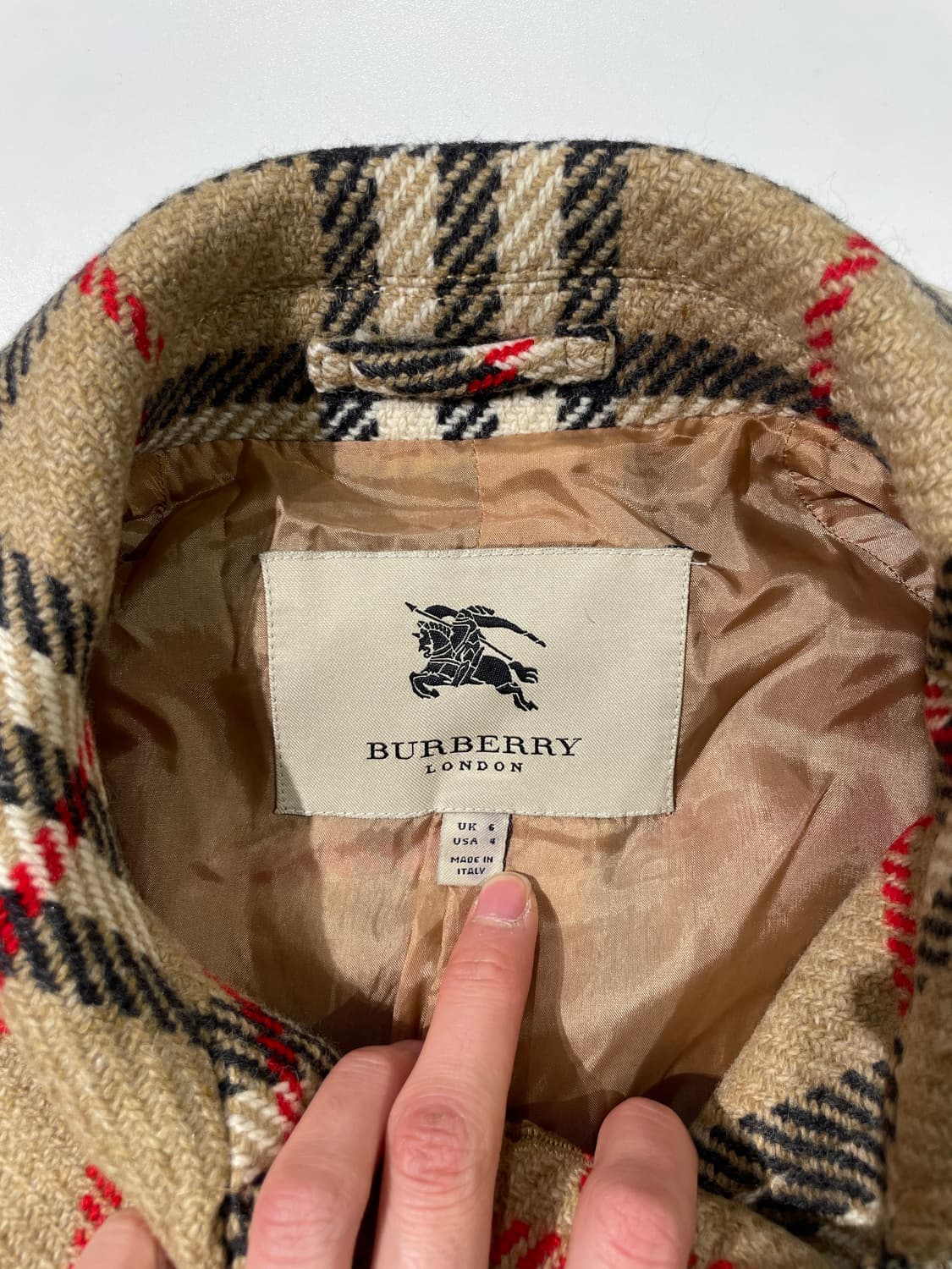 버버리 베이지 노바체크 더블 브레스티드 울 코트 상품이미지7