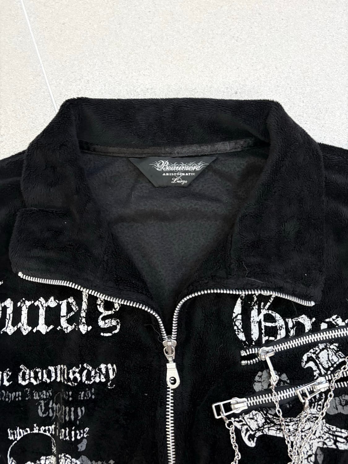 펑크 벨벳 체인 집업 상품이미지2