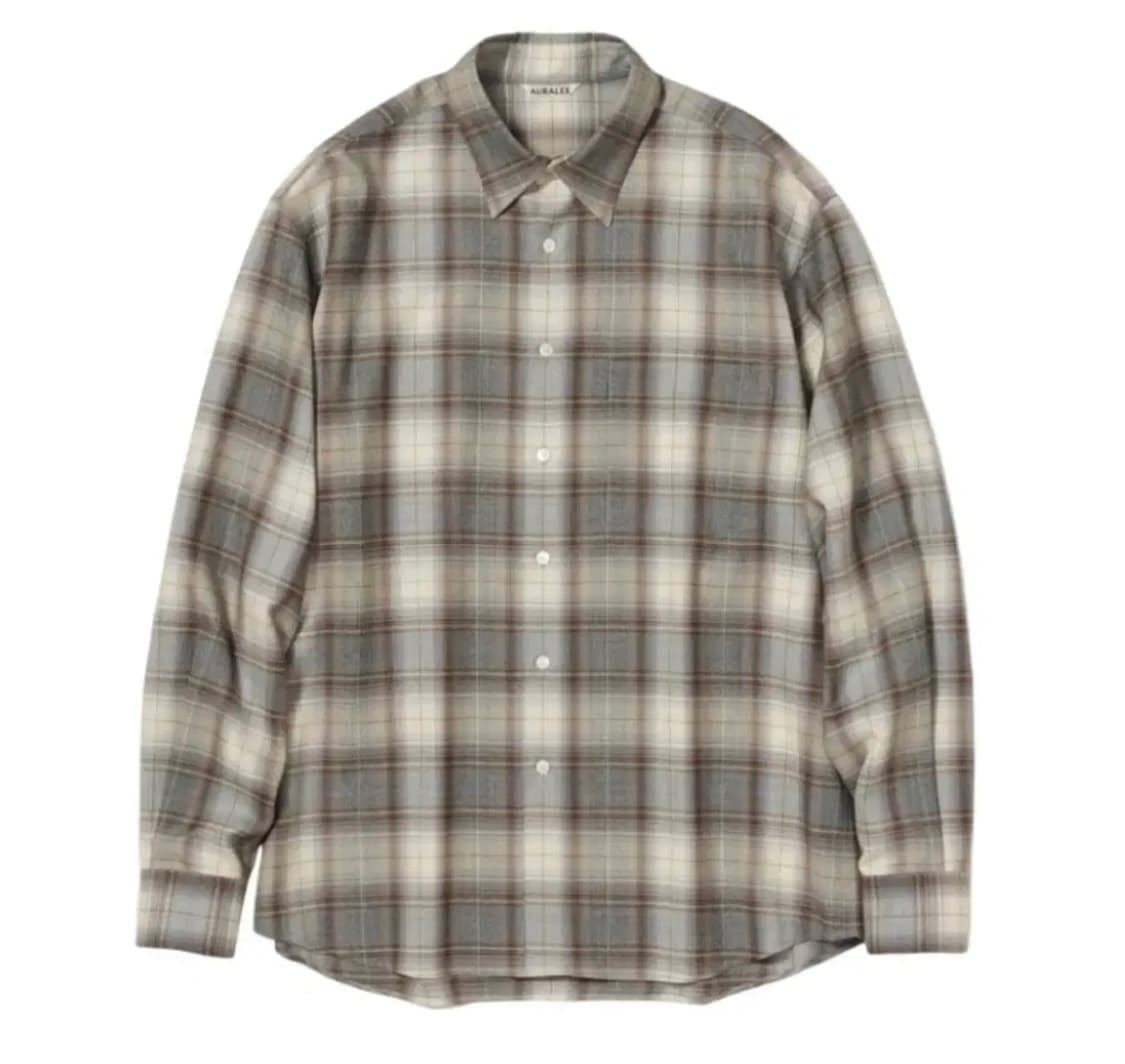 [3] 오라리 22AW 슈퍼라이트 울 체크셔츠 상품이미지1