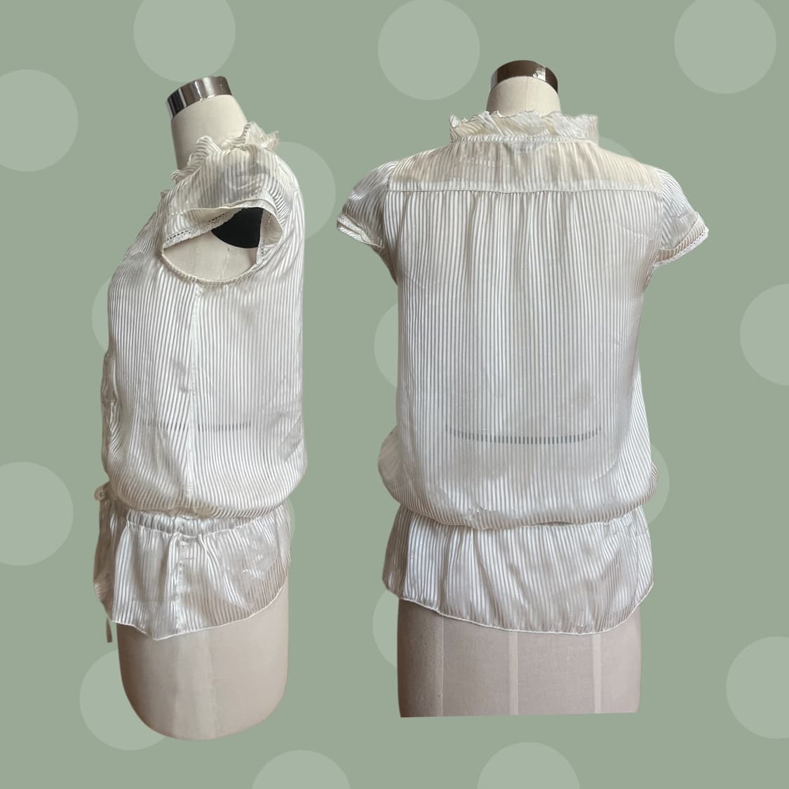 빈티지 페어리 시스루 쉬폰 레이스 블라우스 상품이미지3