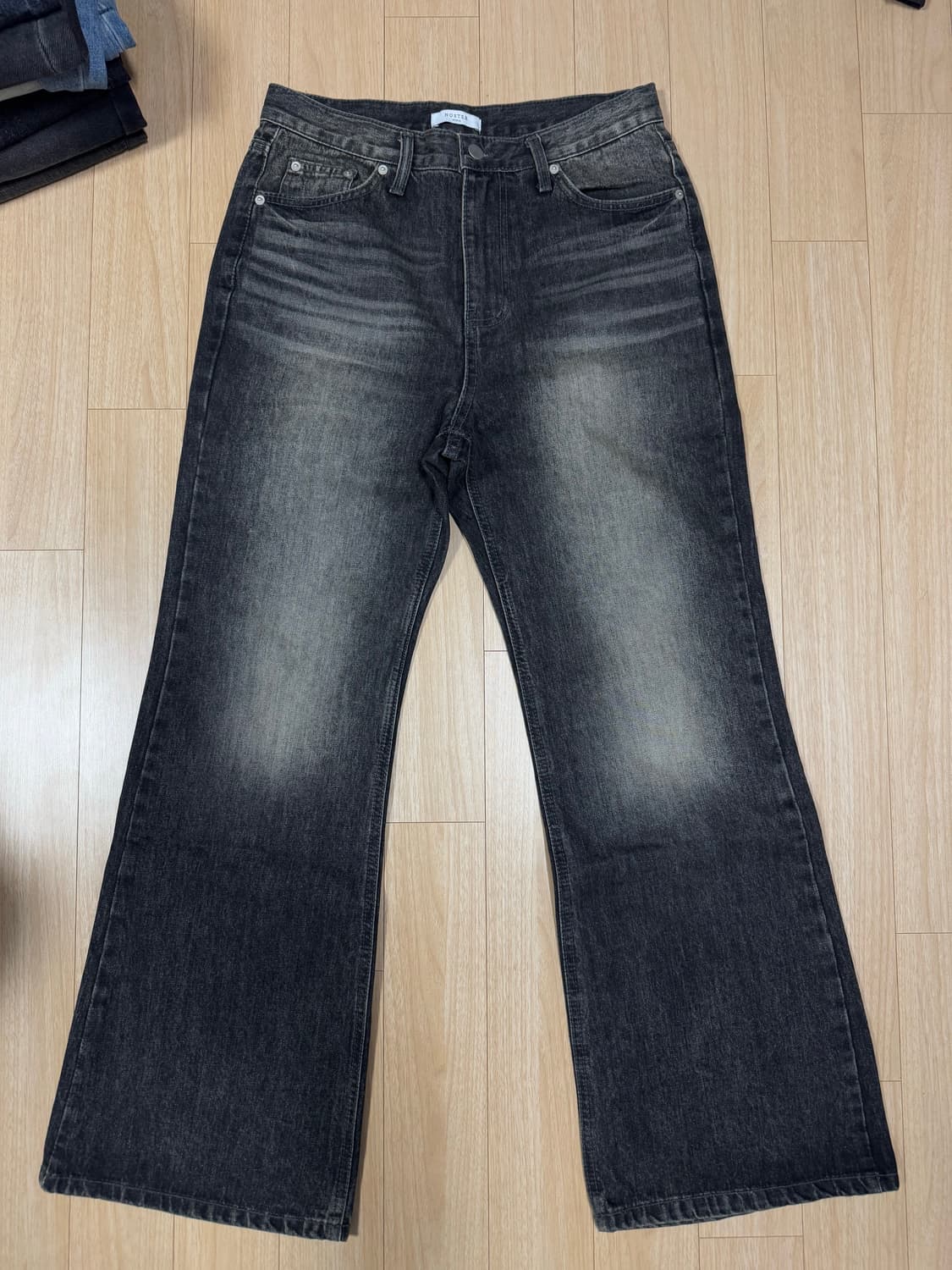 noster 노스터 블랙 빈티지 워싱 플레어진 S30 상품이미지3