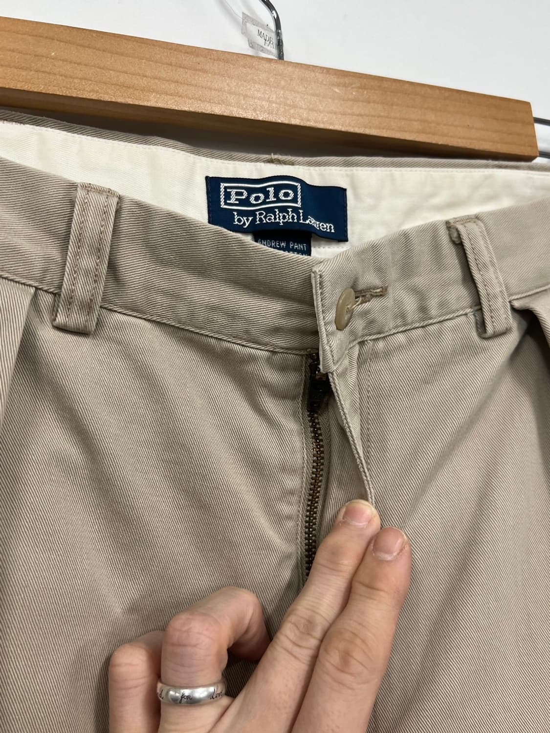 폴로 랄프로렌 더블 플리츠 베이지 치노 팬츠 상품이미지2