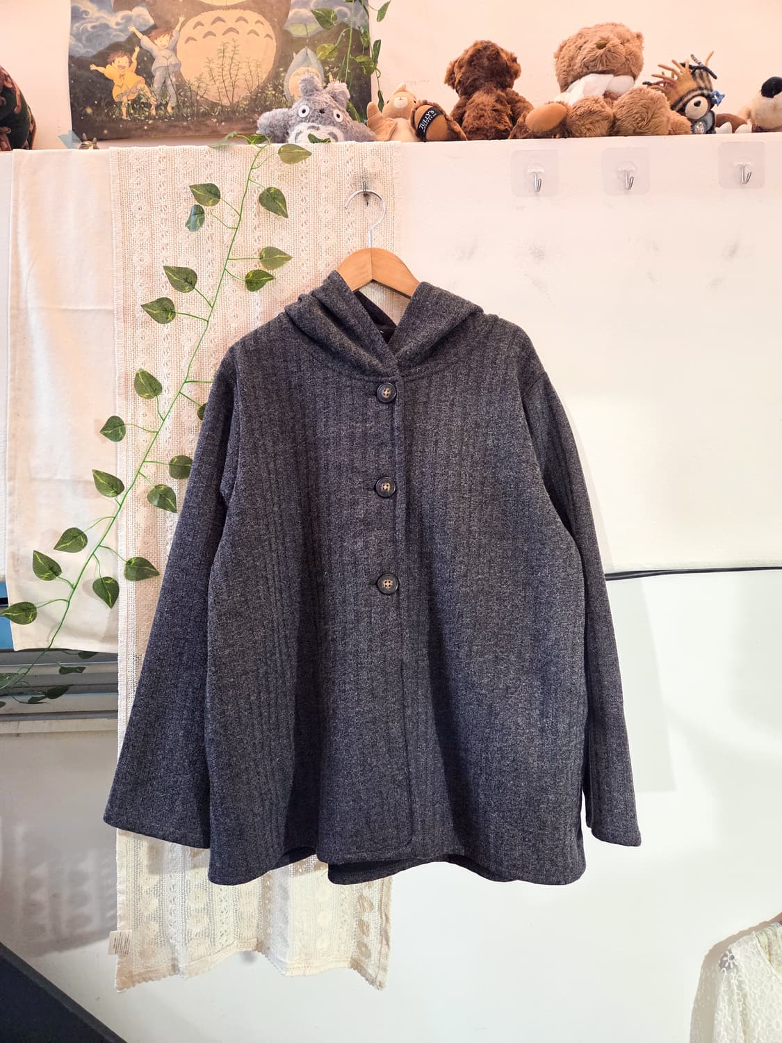 차콜 후드 아우터 상품이미지1