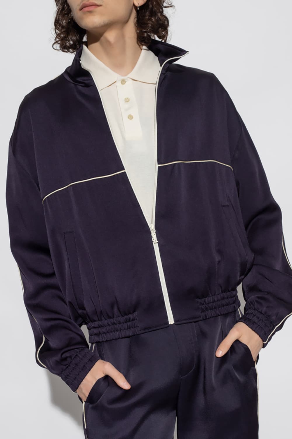 생로랑 모노그램 로고 트랙자켓 50 새틴 테디자켓 상품이미지8