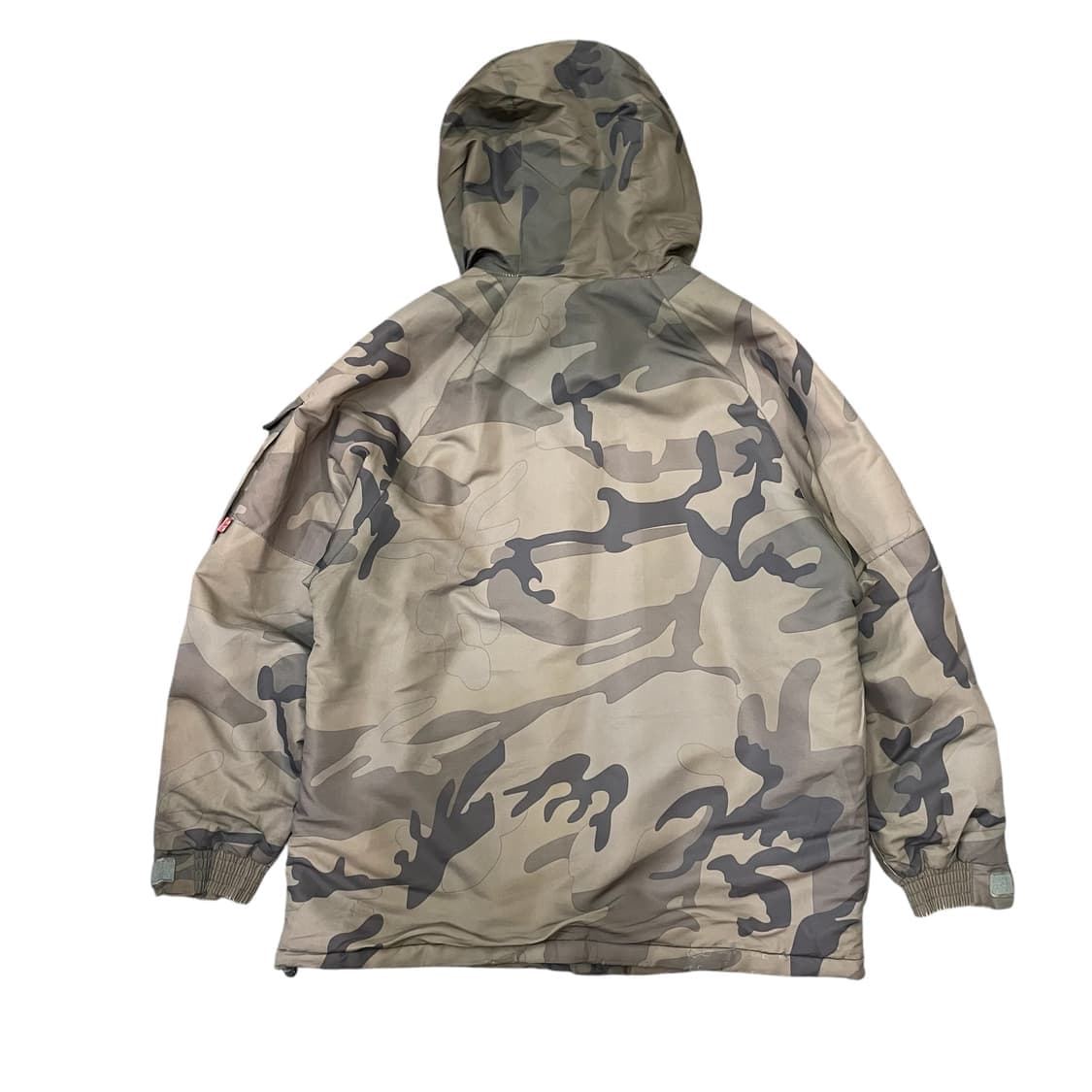 빈티지 밀리터리 카모 후드 헤비 점퍼 패딩 자켓 XL 상품이미지2