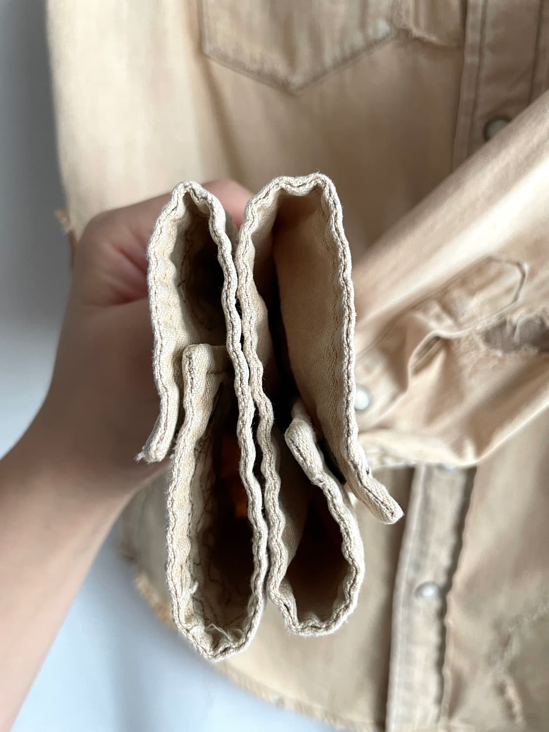 랄프로렌 폴로 여성 패치워크 그런지 데미지 웨스턴 데님셔츠 워크셔츠 상품이미지6