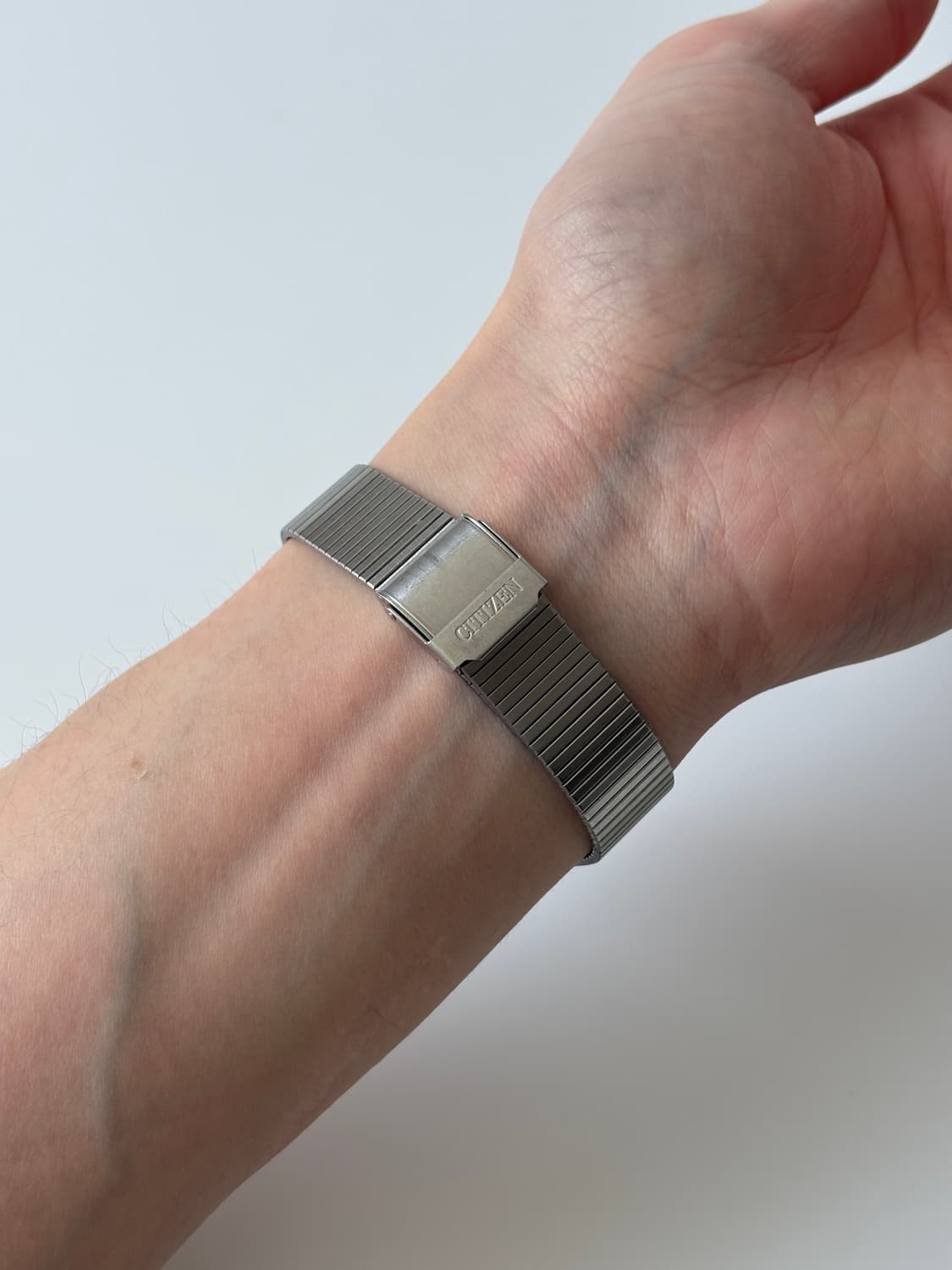 시티즌 1980년대 CQ 블랙 다이얼 스트라이프 실버 쿼츠 남성 상품이미지7