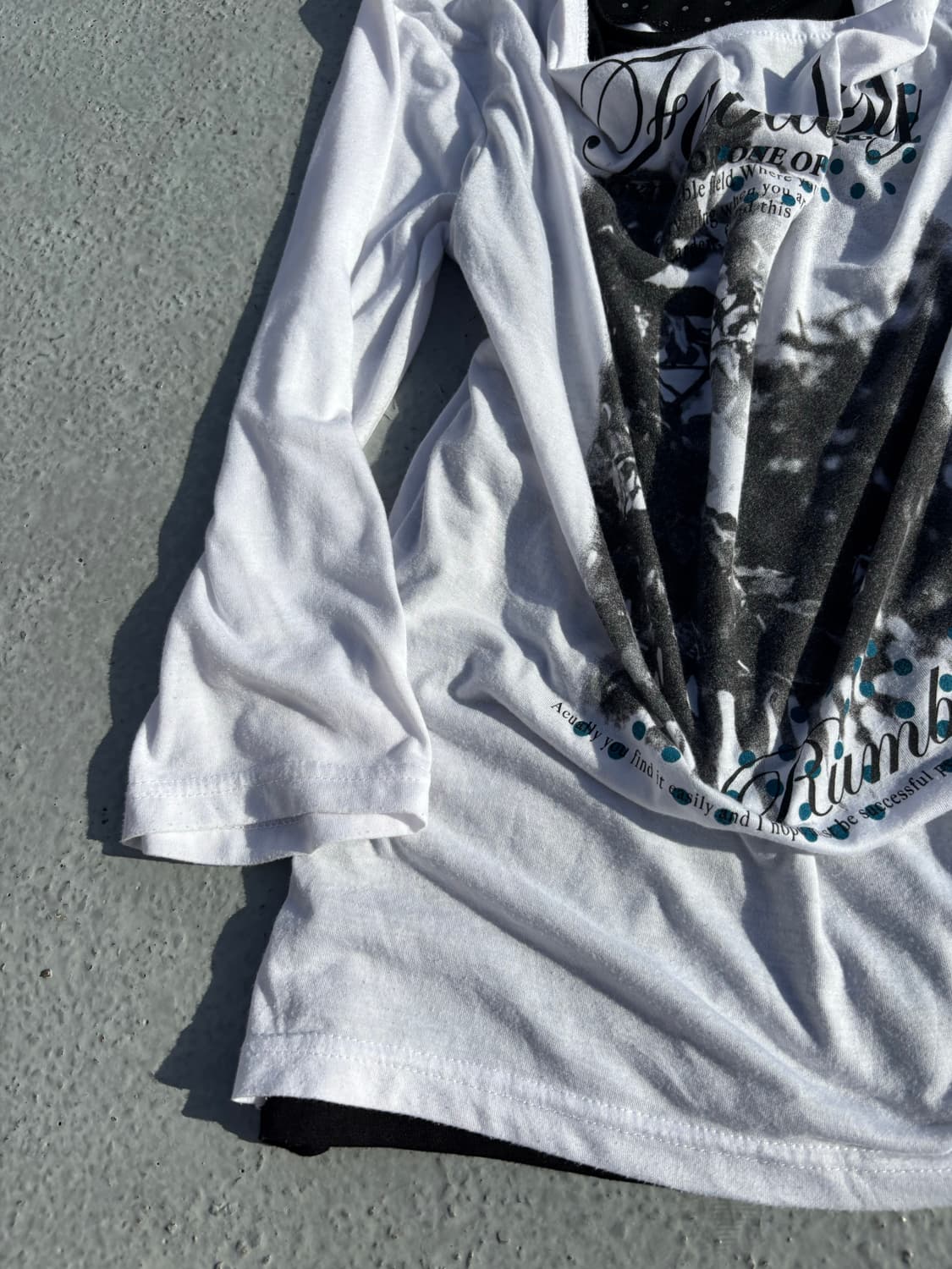 “Sorridere”Y2K Print Layered Sleeve 상품이미지2