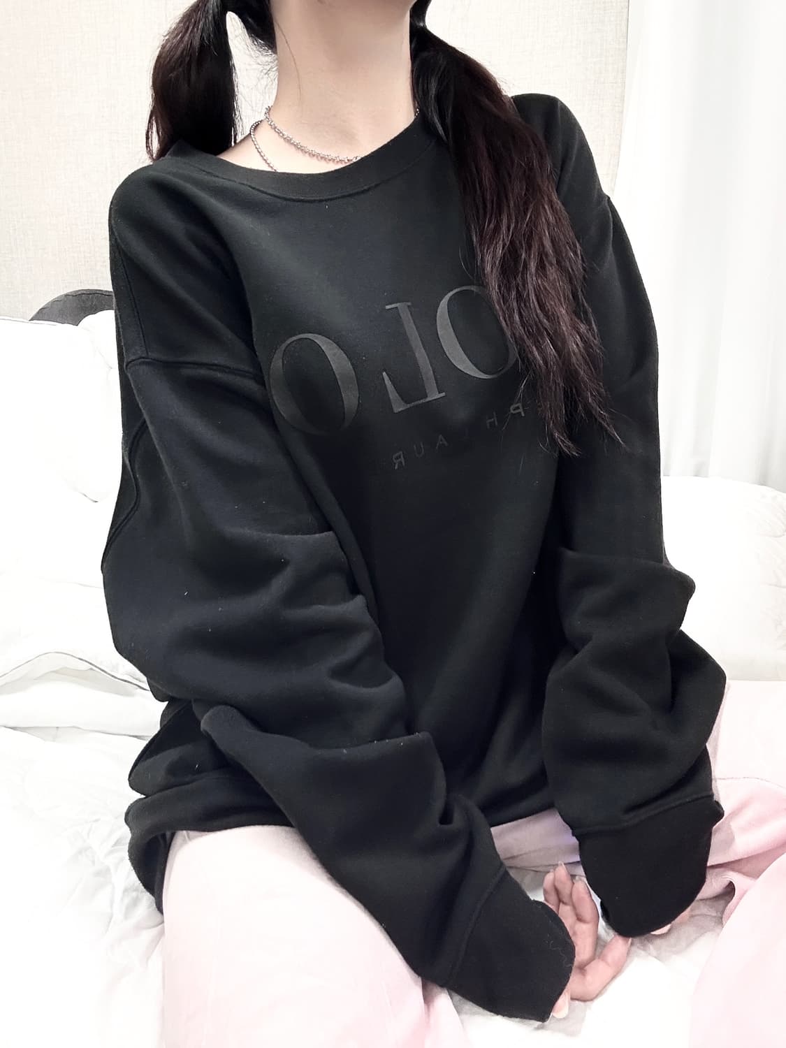 폴로 신형 빅로고 블랙 맨투맨 상품이미지4