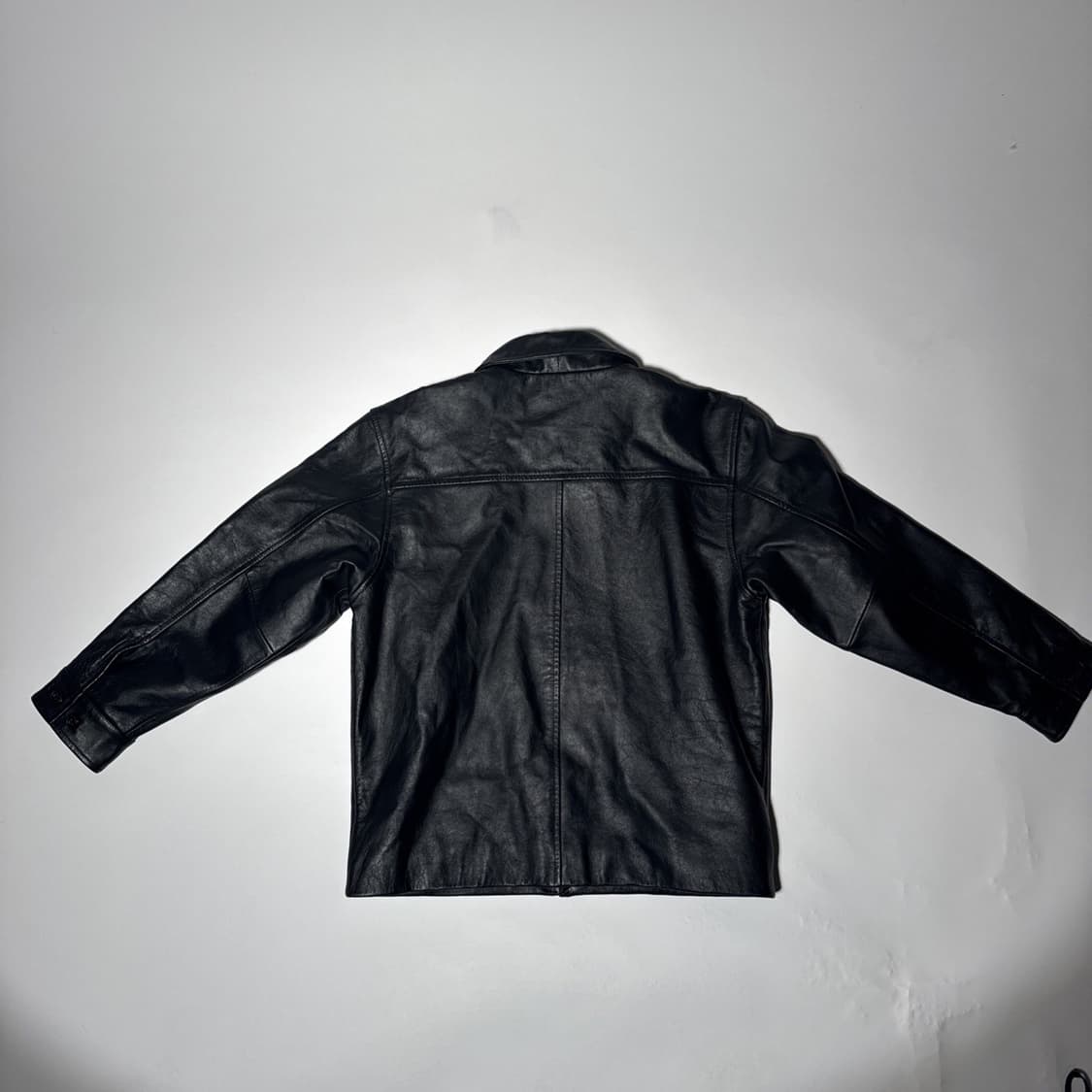 (W) 클래식 90s 갭 미니멀리스트 블랙 레더 자켓 L 상품이미지4