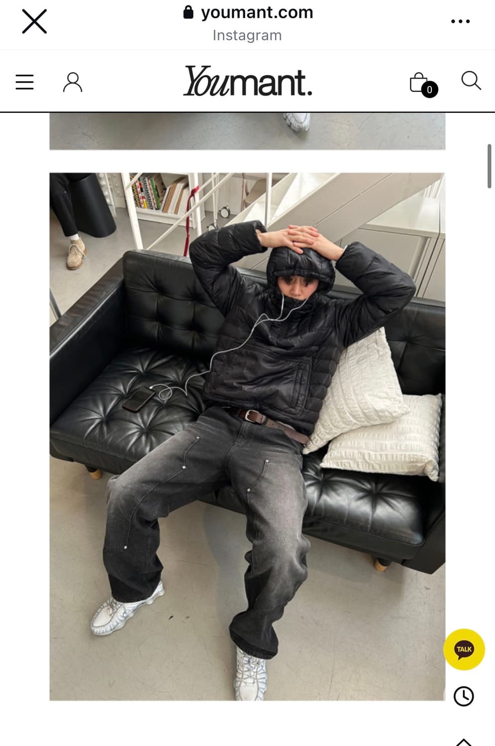 유먼트 더블니 흑청 데님 xs 상품이미지1