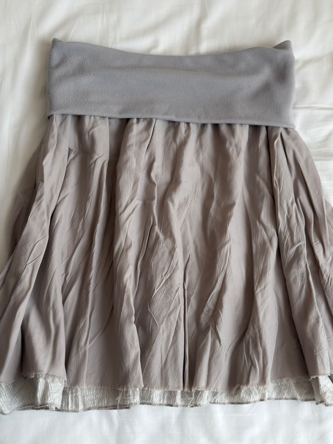DOUBLE SHIRRING SKIRT GREY 상품이미지3
