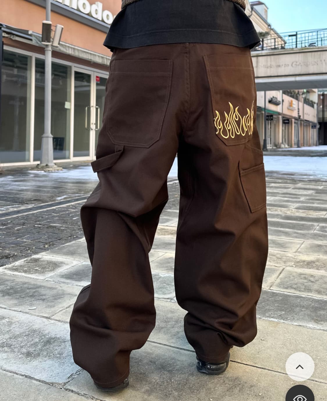 불꽃 더블니 캔버스 벌룬 팬츠 상품이미지1