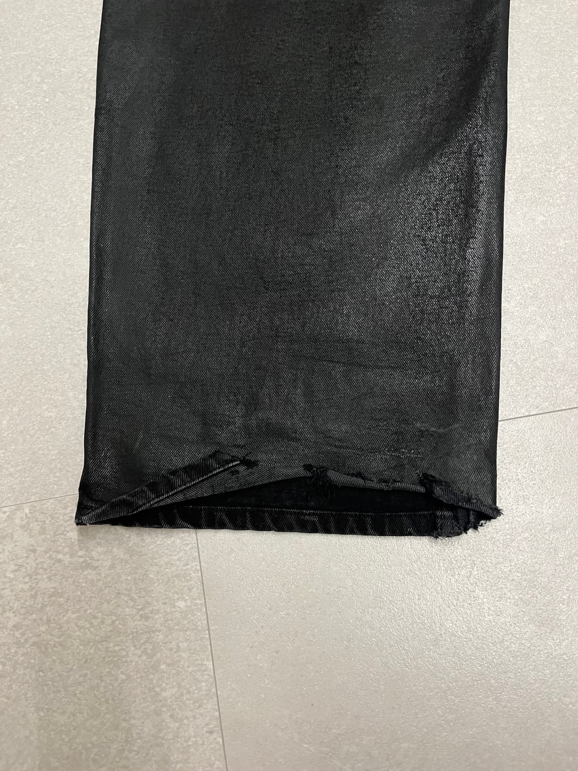 프로젝트 gr 코티드 백워드 데님 팬츠 블랙 상품이미지7