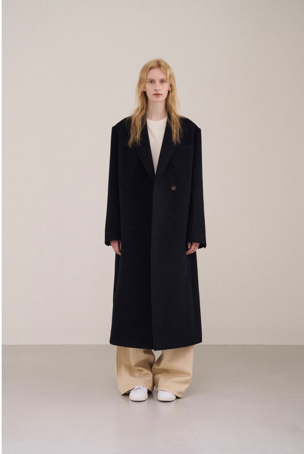 파사드패턴 캐시미어 벨티드 코트 블랙 M 상품이미지1