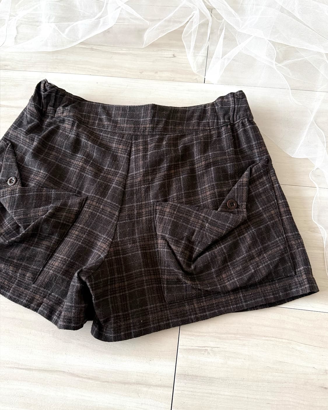 Deep mocha brown lana wool short pants 상품이미지8