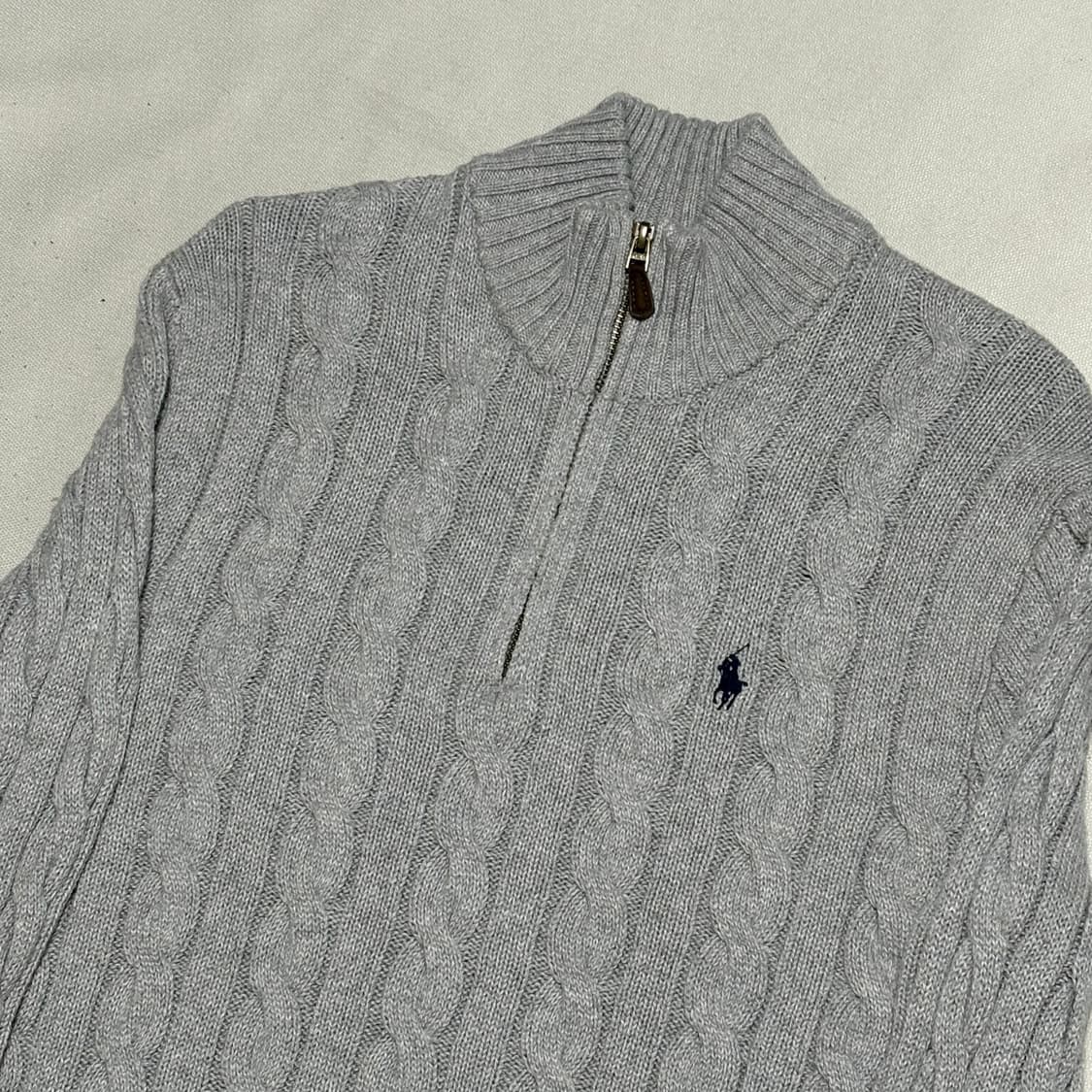 XS 폴로랄프로렌 그레이 반집업 니트 상품이미지1