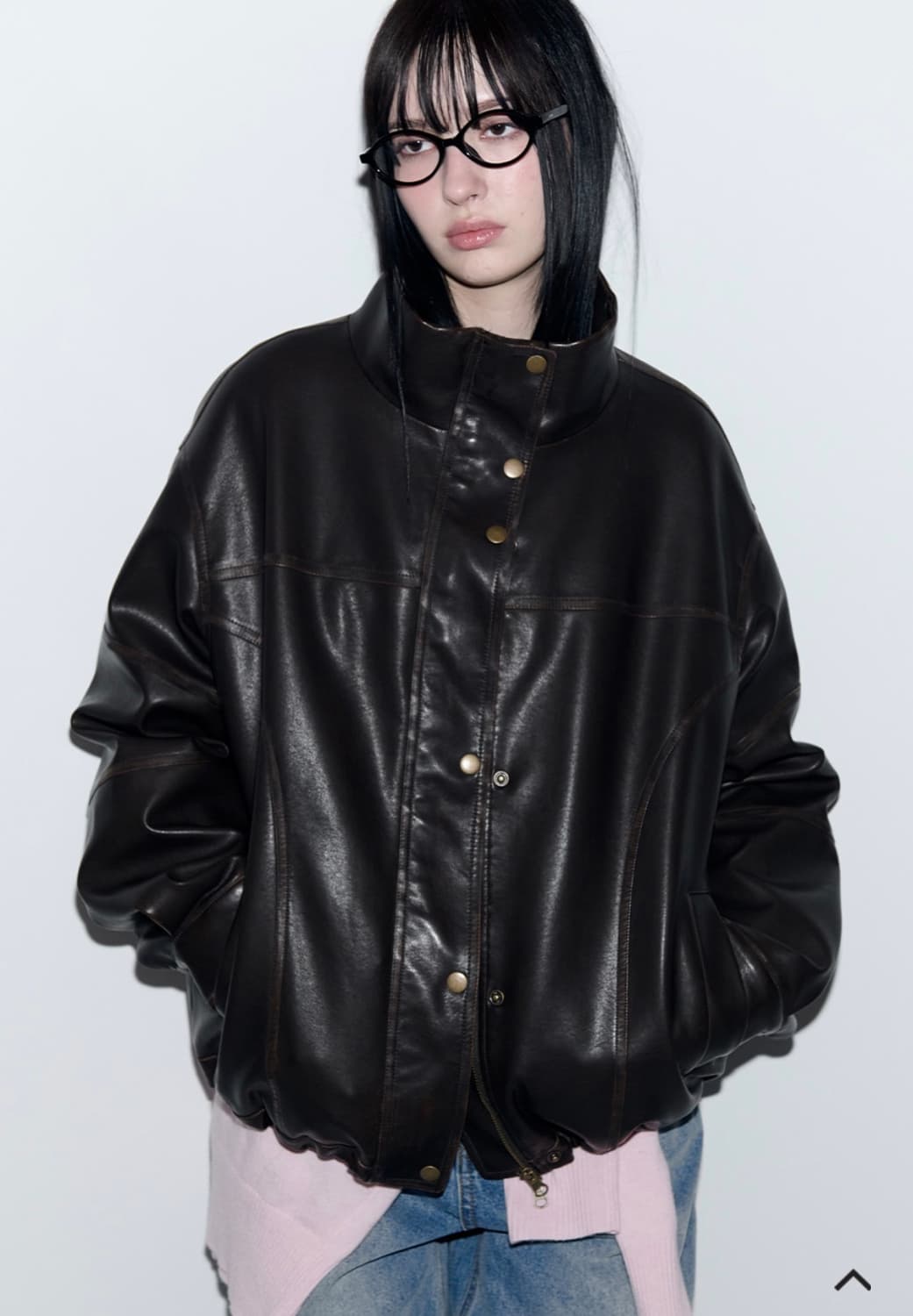 rolarola로라로라 퍼 레더 자켓-브라운/안감 2온스 상품이미지4