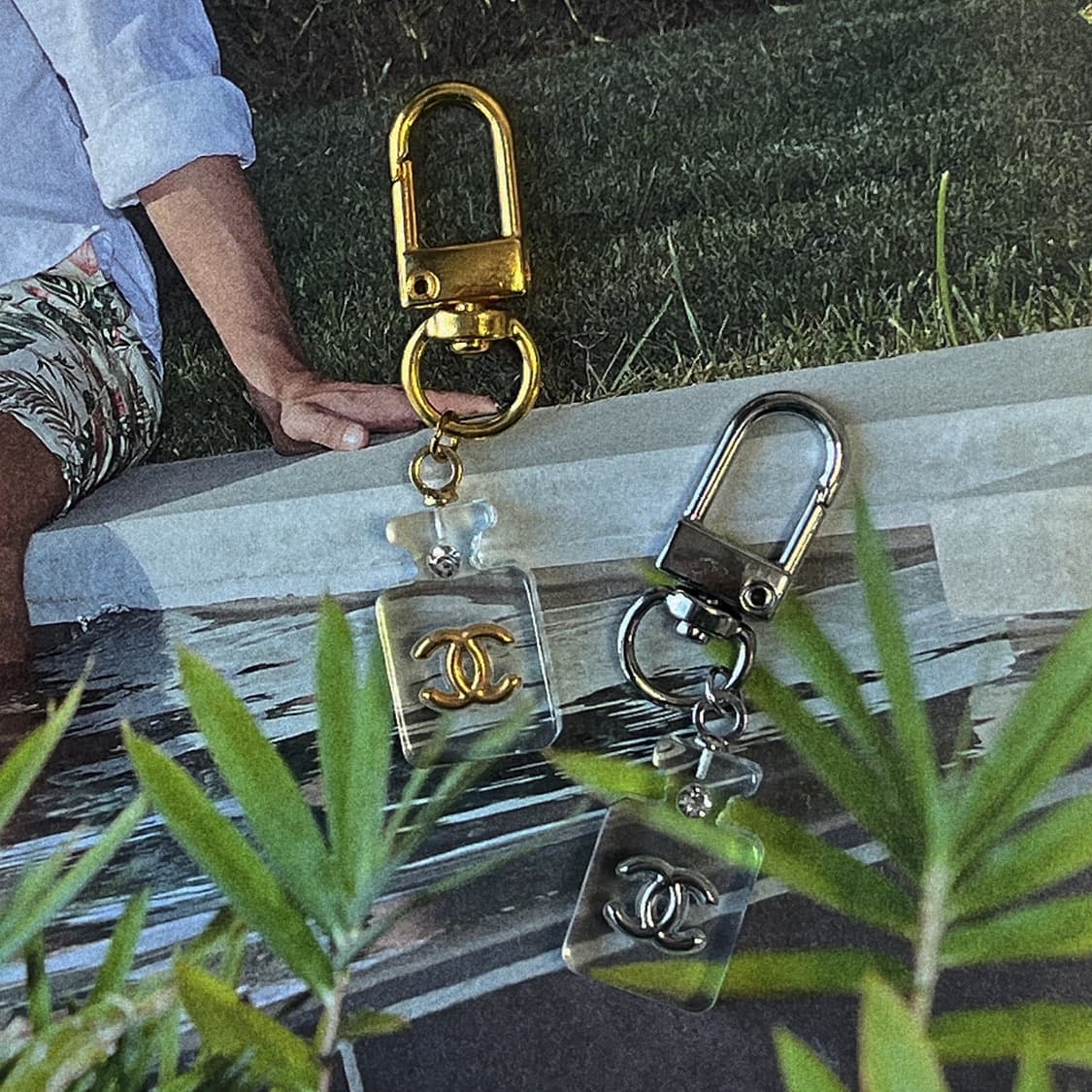 샤넬 No.5 퍼퓸 투명 골드 키링 상품이미지2