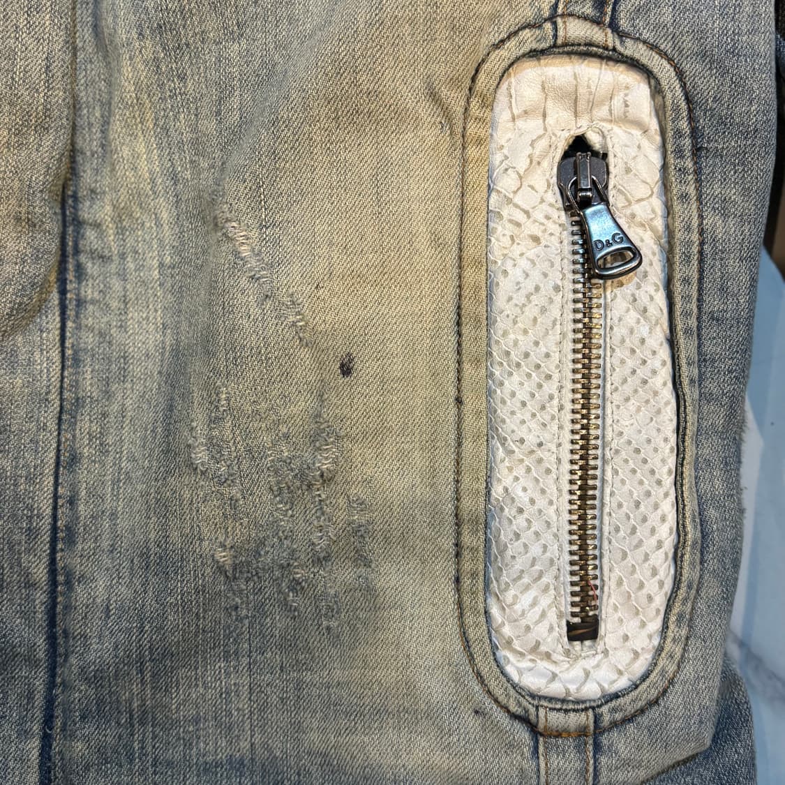 돌체앤가바나 빈티지 워싱 데님 자켓 상품이미지5