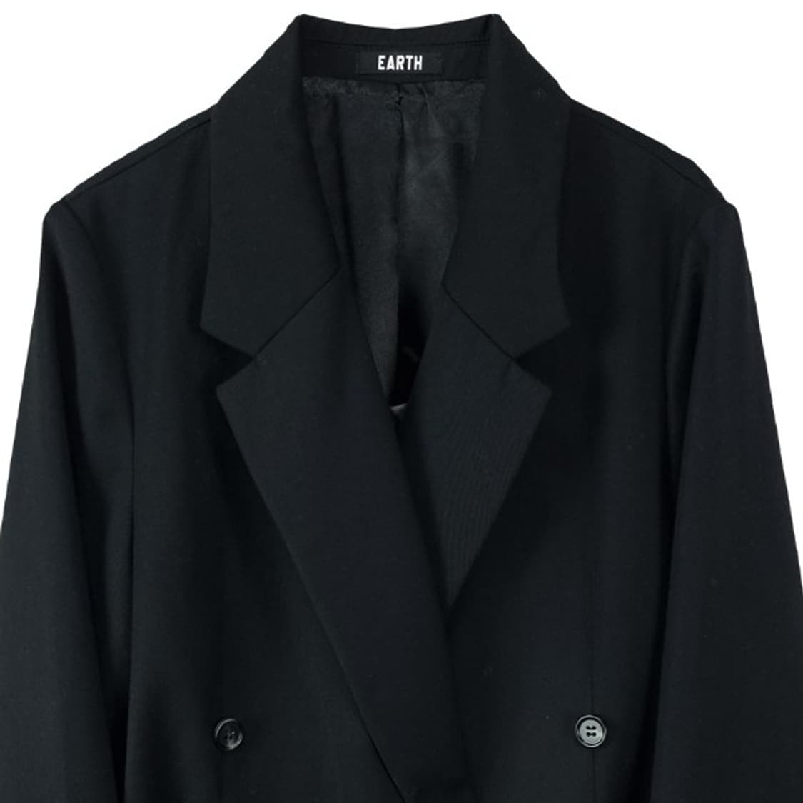 [배드블러드] 오버핏 더블 브레스트 블레이저 자켓 블랙 M19906 상품이미지4