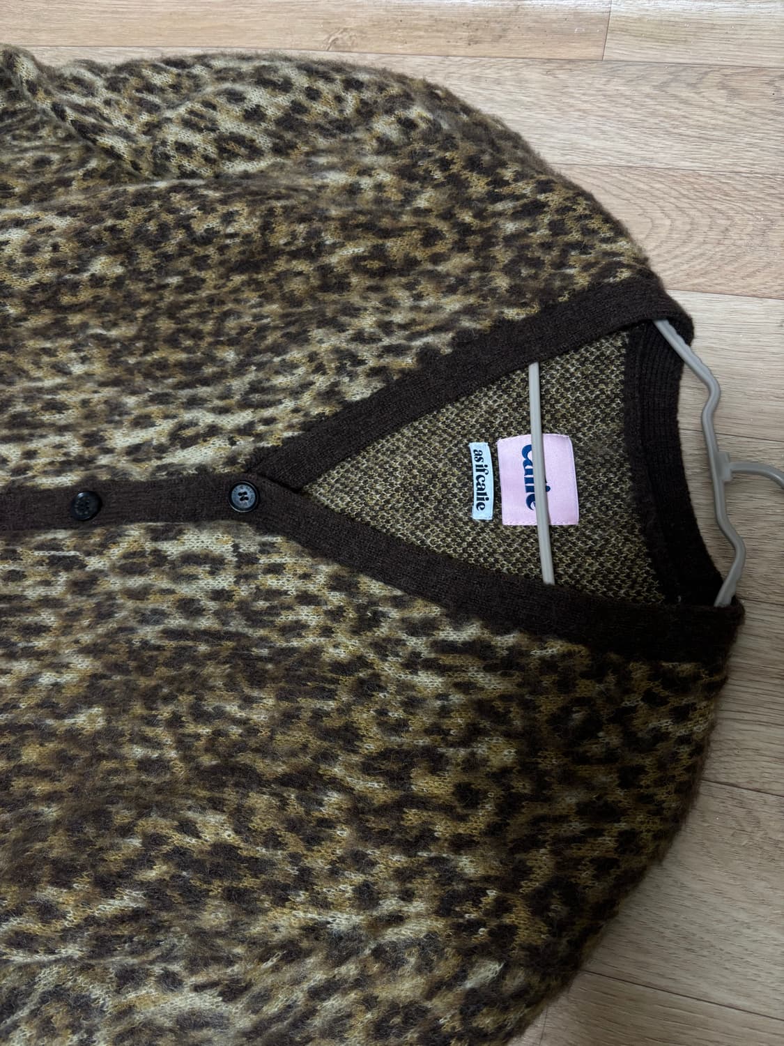 애즈이프캘리 레오파드 가디건 브라운 상품이미지5