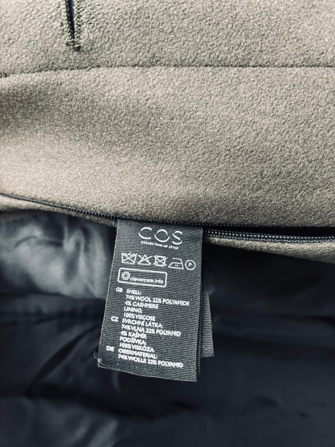 COS 코스 울 & 캐시미어 블렌드 싱글 코트 상품이미지3