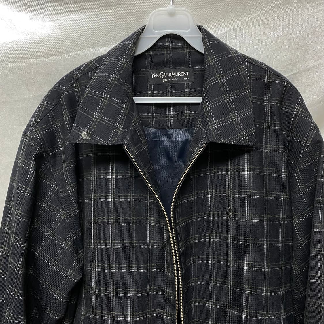 입생로랑 체크 블루종 자켓 105 상품이미지5