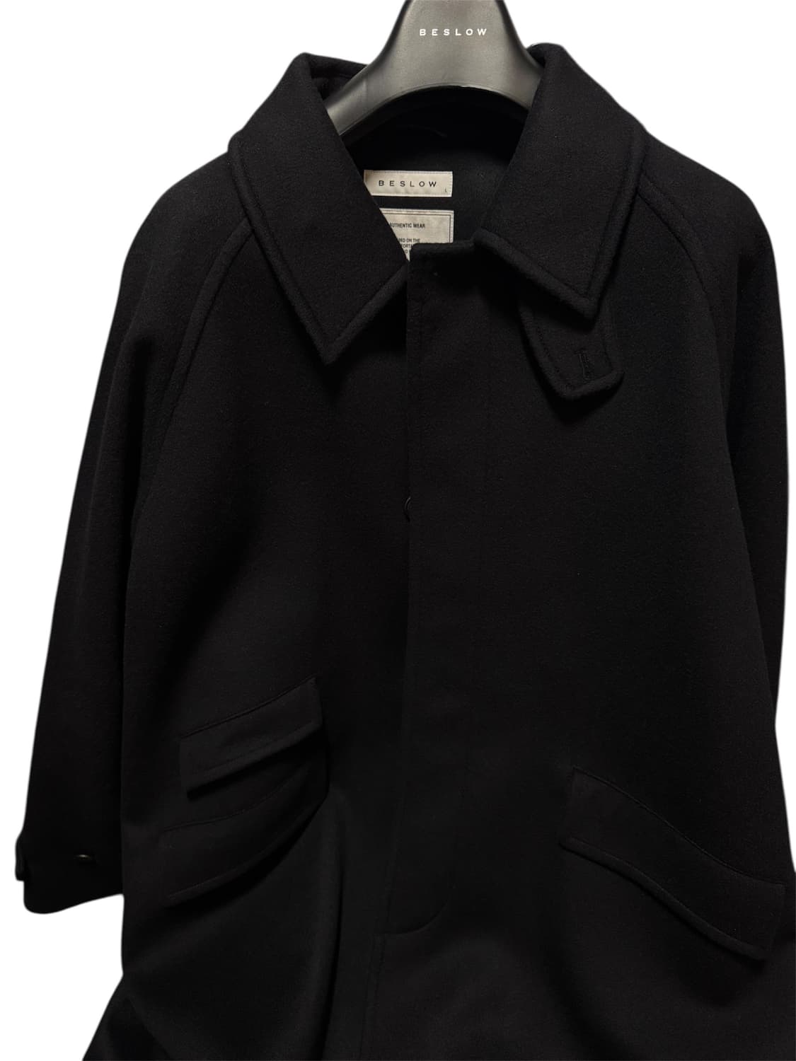 비슬로우 오버사이즈드 캐시미어 발마칸 코트 네이비 상품이미지5