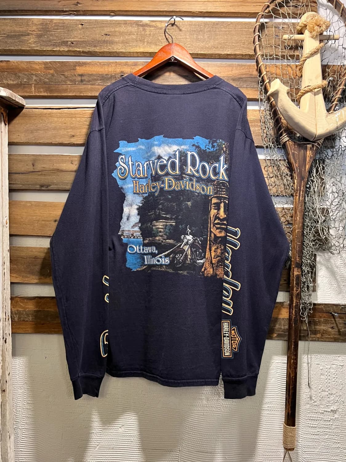 [M]할리 데이비슨 오타와 Starved Rock 롱슬리브 티셔츠 상품이미지1