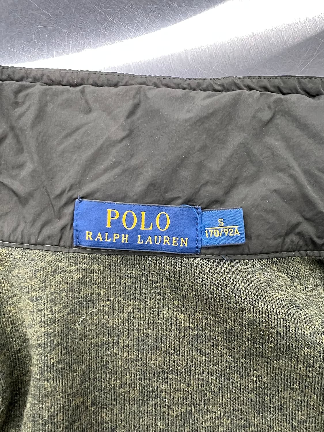 폴로 랄프로렌 딥 카키 히든 후디 리스 트리밍 니트 집업 자켓 상품이미지7