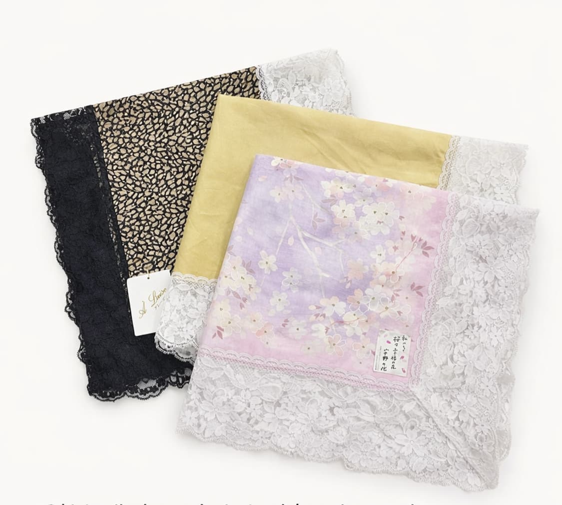 일본 레이스 빅 손수건/스카프 3장 일괄판매 상품이미지1