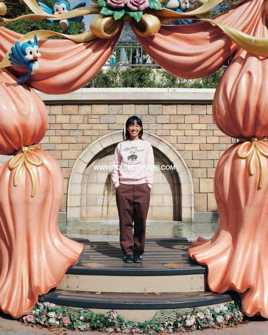 (L) 컬렉트피시스 핑크 프린팅 맨투맨 collectpieces 상품이미지5