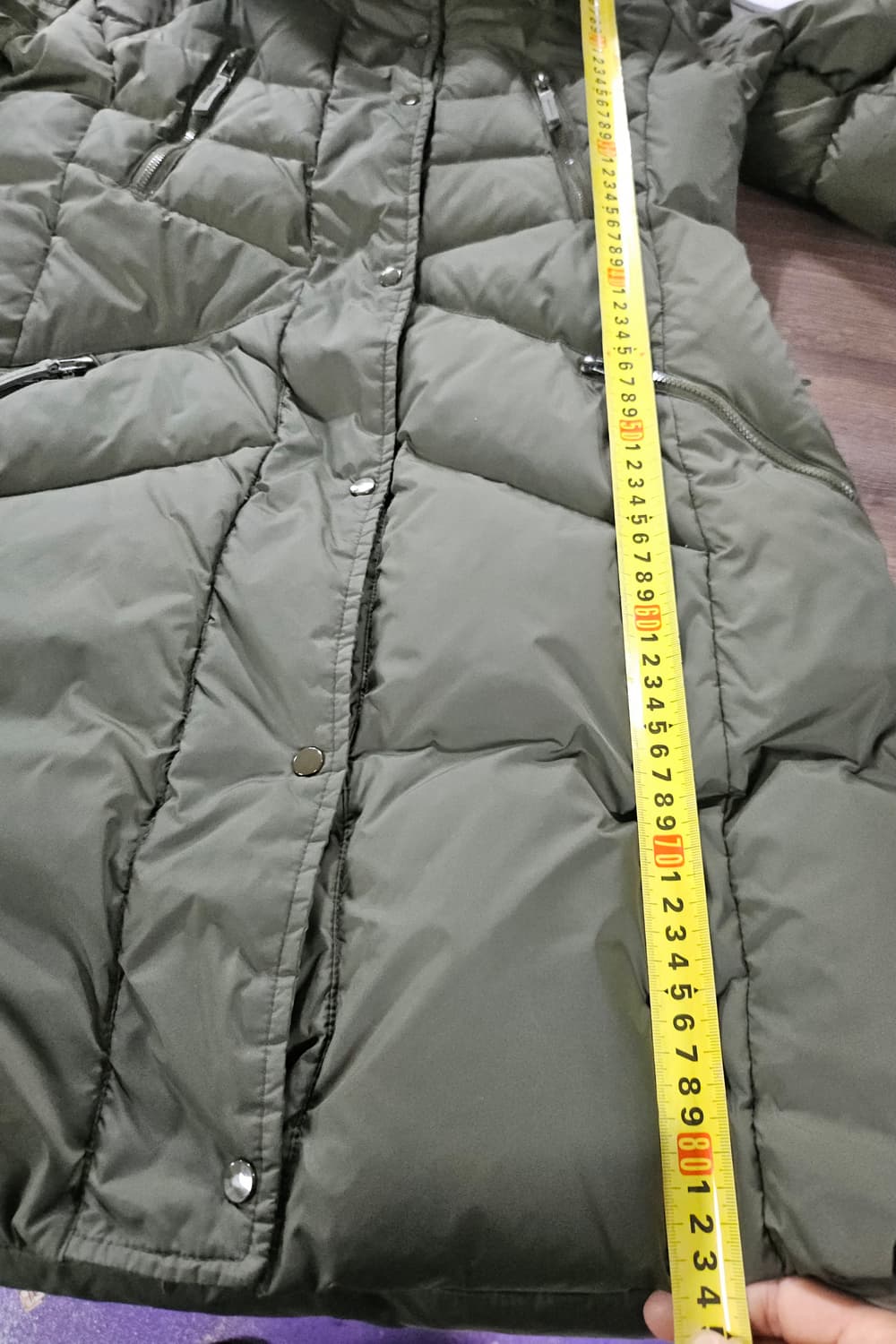 BAUZ  카키색 후드 롱 패딩  M 상품이미지10