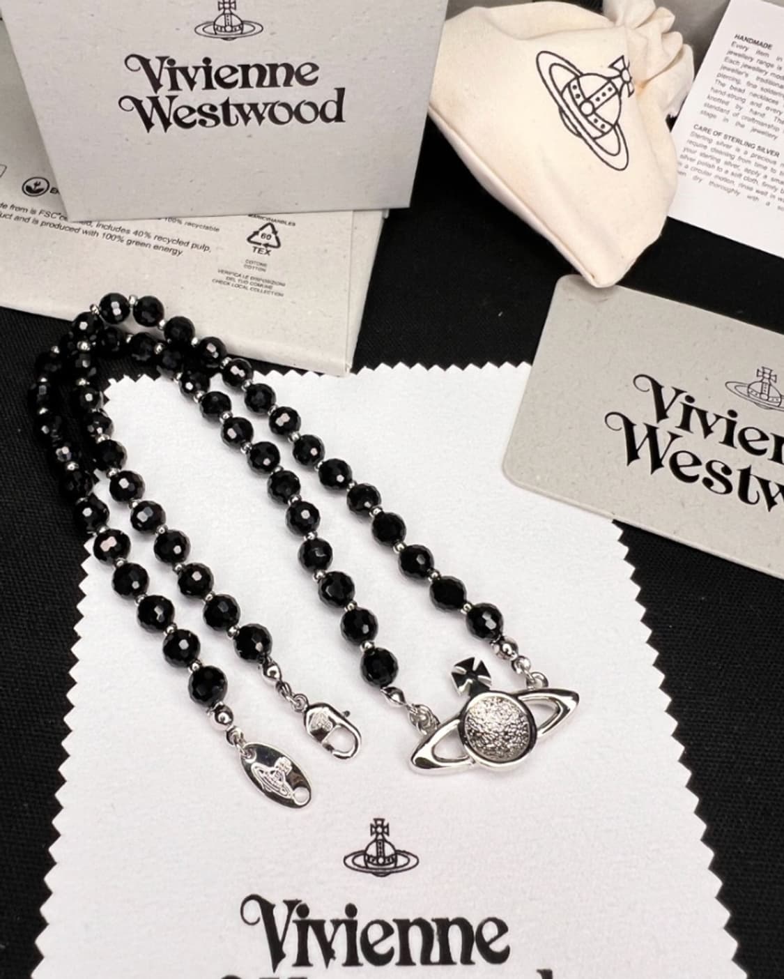 비비안웨스트우드 아카이브 메살린 블랙 크리스탈 orb 초커 목걸이 상품이미지5
