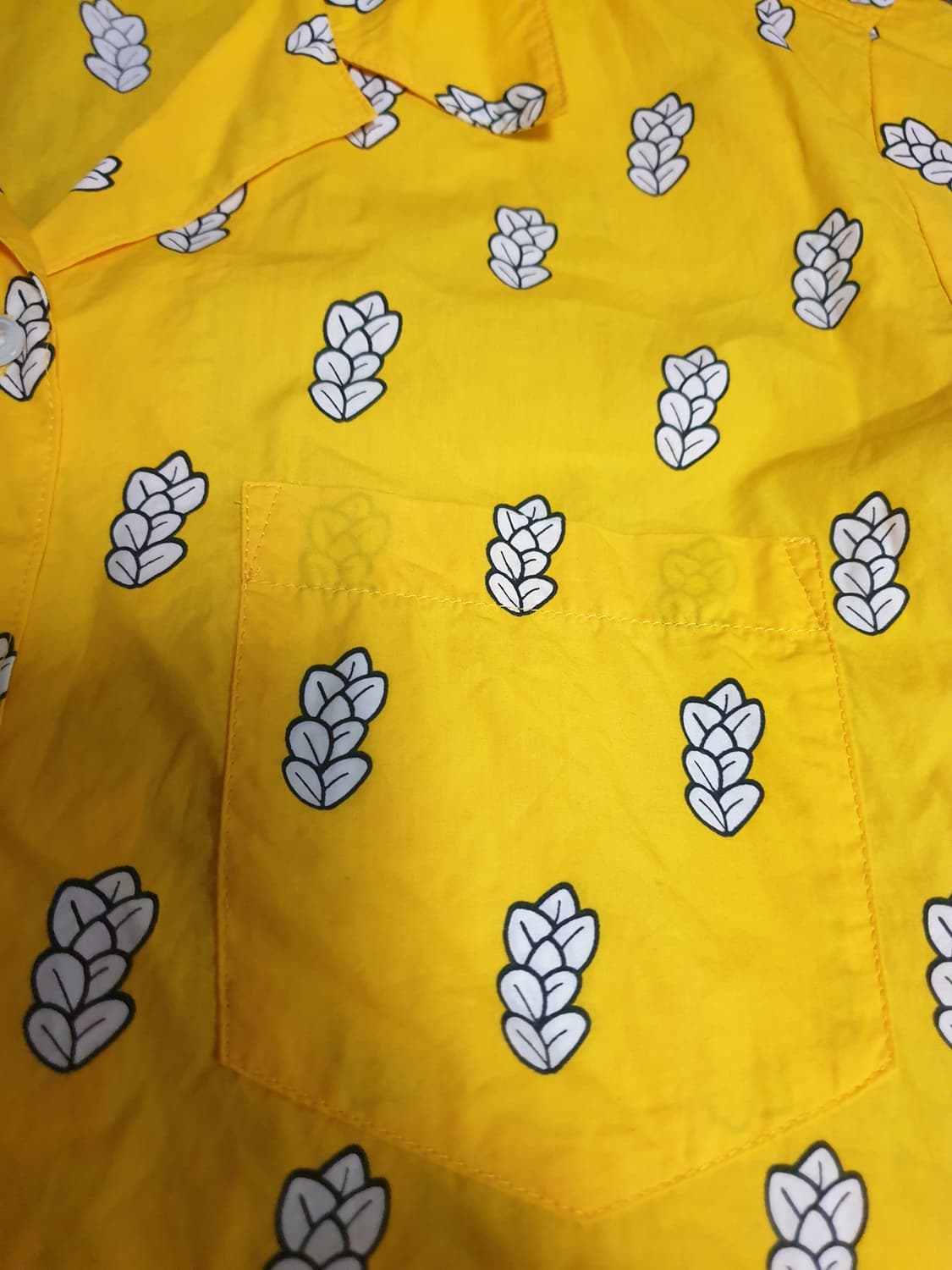 스튜디오톰보이 오픈카라 하와이안 반팔셔츠 옐로우 (F) 상품이미지2